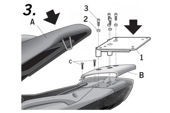 Support Top Case Shad Nexus 250 et 500 (06-14) Nexus 300 (13-22) Affaire À Saisir
