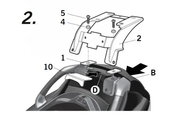 Satisfait Ou Remboursé Support Top Case Shad MP3 RL, LT 125, 300, 400 et 500 (07-22)