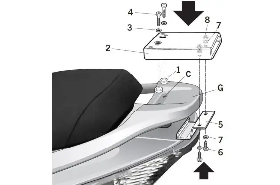 Support Top Case Shad Xciting 250 (05-11) et 500 (05-14) Nouveauté
