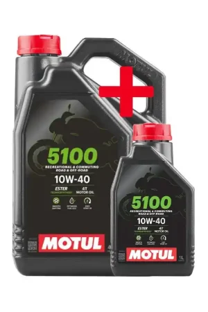 Offre Spéciale Huile Moto Motul 5100 4T 10W40 4L + 1 Litre Offert
