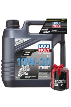Huile Moto LIQUI MOLY 10W30 Motorbike Street Semi-Synthèse 4 Litres + Filtre à Huile Offert Expédié Aujourd'hui
