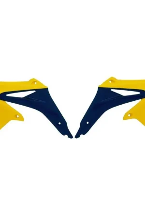 Retour Gratuit Ouie de Radiateur jaune / bleu RaceTech Moto pour Suzuki RM-Z450 (08-17) R-CVRMZGIBL08