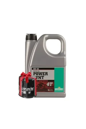 Huile Motorex Power Synt 4T 5W40 Full Synthetic 4 Litres + Filtre à Huile Offert Promotion Saisonnière