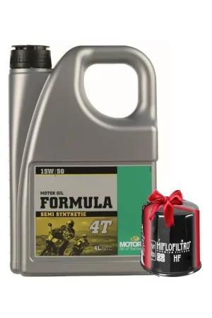 Prix Réduit Huile Motorex Formula 4T 15W50 4 Litres + Filtre à Huile Offert