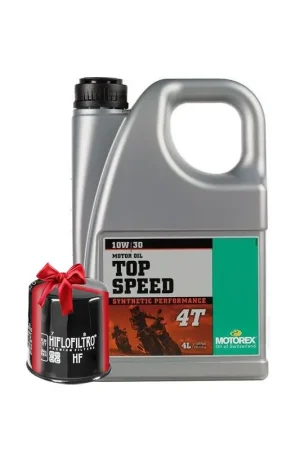 Huile Motorex Top Speed 4T 10W30 4 Litres + Filtre à Huile Offert Petit Prix