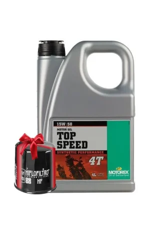 Acheter En Ligne Huile Motorex Top Speed 4T 15W50 4 Litres + Filtre à Huile Offert