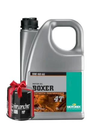 Huile MOTOREX Boxer 4T 5W40 4 Litres + Filtre à Huile Offert Vente Directe