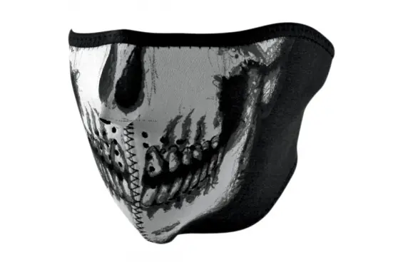 1/2 Masque Facial Néoprène ZANHEADGEAR Skull Face Phosphorescent Moto - Quad - Scooter Bon Plan
