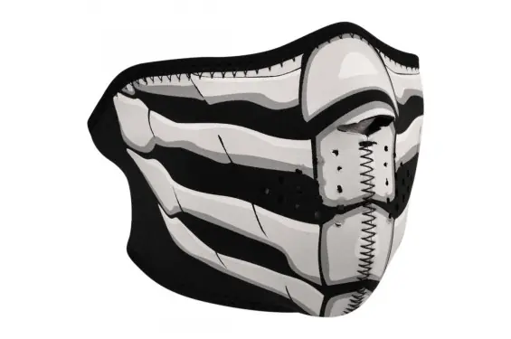 1/2 Masque Facial Néoprène ZANHEADGEAR Bone Breath Phosphorescent Moto - Quad - Scooter Satisfait Ou Remboursé