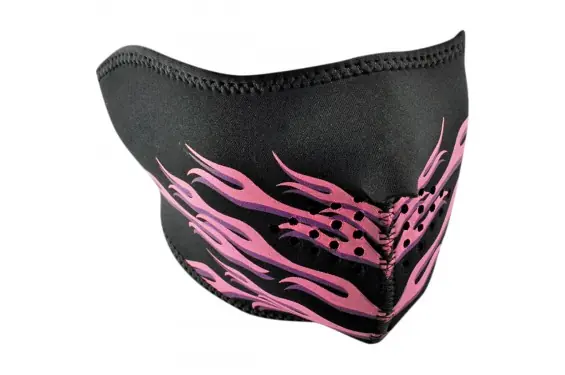 1/2 Masque Facial Néoprène ZANHEADGEAR Pink Flames Moto - Quad - Scooter Marque