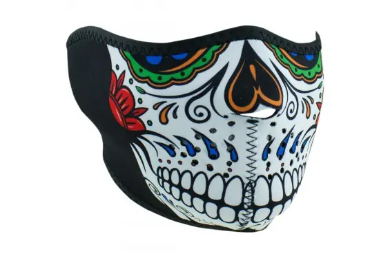 1/2 Masque Facial Néoprène ZANHEADGEAR Muerte Skull Moto - Quad - Scooter Commande En Gros