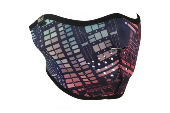 1/2 Masque Facial Néoprène ZANHEADGEAR Neon Circuit Moto - Quad - Scooter Prix Bas