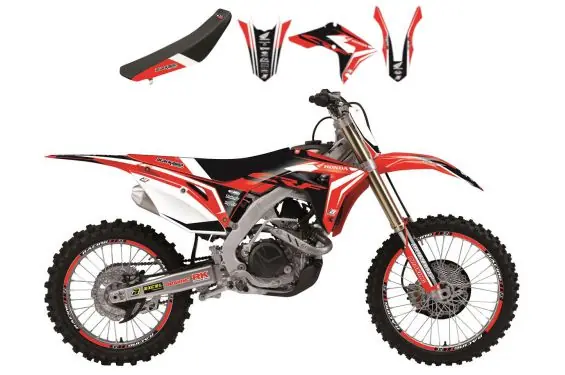 Haute Qualité Kit Déco Honda Dream 4 + Housse de selle pour CRF250 R (10-13) CRF450 R (09-12)
