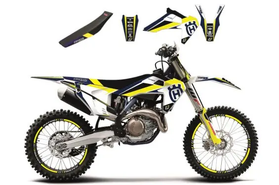 Kit Déco Husqvarna Dream Graphic 4 + Housse de selle pour FE250 (17-19) FE350 (17-19) FE450 (17-19) FE501 (17-19) Pas Cher