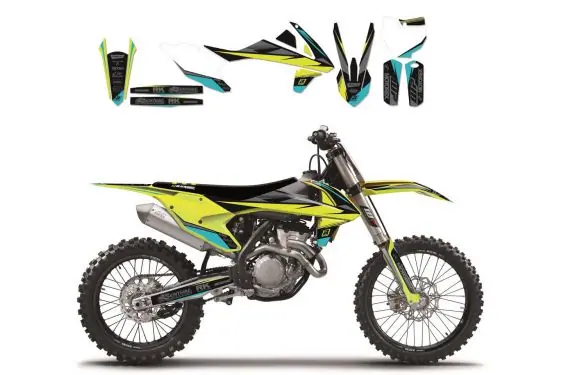 Kit Déco KTM Steath Yellow pour EXC125 (2017) EXC250 (17-19) EXC300 (17-19) Nouvelle Collection
