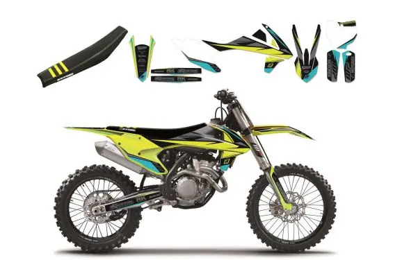 Commande En Gros Kit Déco KTM Steath Yellow + Housse de selle pour EXC250 F (17-19) EXC350 F (17-19) EXC450 F (17-19) EXC500 F (17-19)