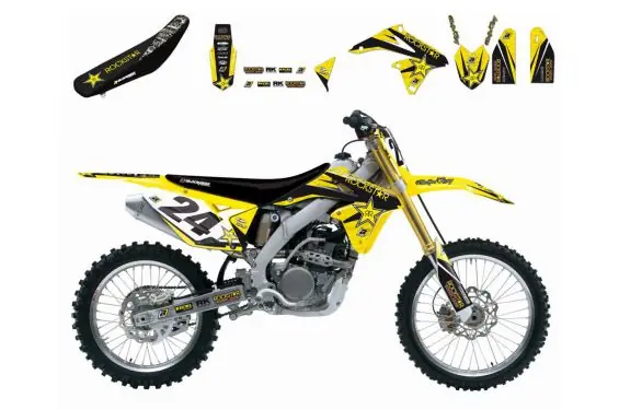Kit Déco Suzuki Rockstar Energy Drink + Housse de selle pour RM-Z250 (10-18) Produit De Marque