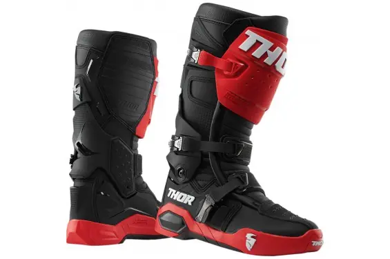 Botte Moto Cross THOR RADIAL Noir - Rouge Dernier Modèle