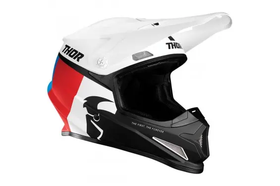 Achetez Aujourd'hui Casque Moto Cross THOR SECTOR RACER 2021 Blanc - Rouge - Bleu