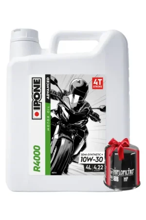 Expédition Rapide Huile moto Ipone R4000 4T 10W30 4 Litres + Filtre à Huile Offert