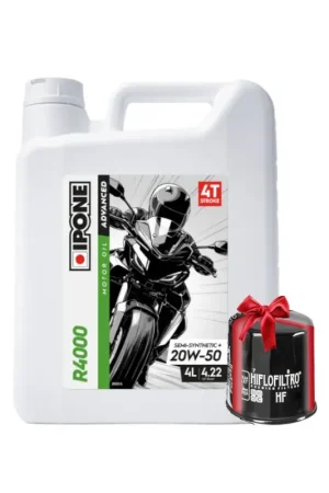 Huile moto Ipone R4000 4T 20W50 4 Litres + Filtre à Huile Offert Marque
