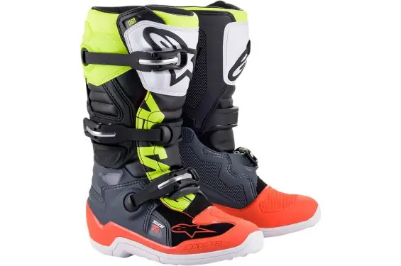 Bottes Moto Cross Enfant ALPINESTARS TECH 7 S Blanc - Gris - Jaune - Noir - Orange Offre Limitée
