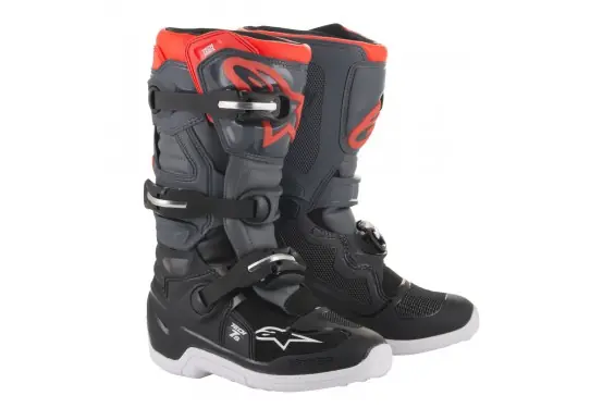 Promotion Saisonnière Bottes Moto Cross Enfant ALPINESTARS TECH 7 S Noir - Gris - Rouge