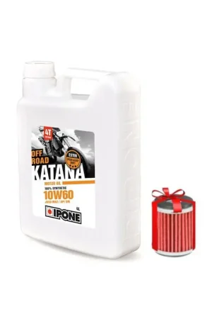Vente Directe Huile Ipone Katana Off-Road 4T 10W60 4 Litres + Filtre à Huile Offert