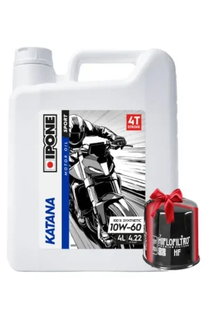 Huile Ipone KATANA 10W60 4T, 4 Litres + Filtre à Huile Offert Promotion