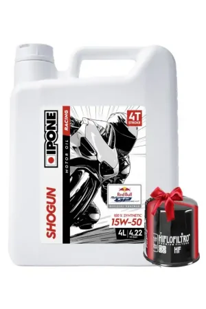 Huile moto Ipone Shogun 15W50 4 Litres + Filtre à Huile Offert Offre Du Jour