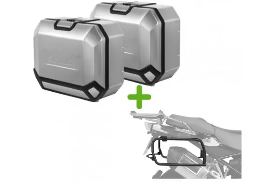Commander Vite Pack Valises Latérales Alu Terra + Support 4P System pour Tiger 800 (11-20)