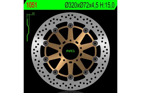 Vente Flash Disque de Frein NG Brake Avant pour Ducati 848 Evo (08-14) 1051