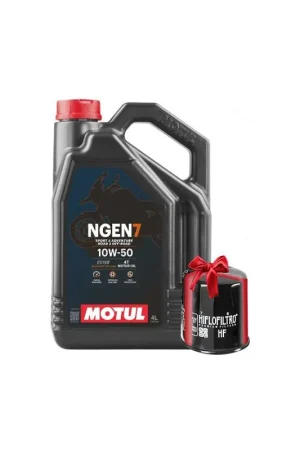 Huile Moto Motul NGEN 7 10W50 4 Litres + Filtre à Huile Offert Prix Cassé