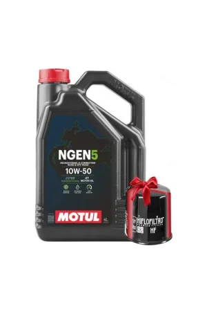 Bon Marché Huile Moto Motul NGEN 5 10W50 4 Litres + Filtre à Huile Offert