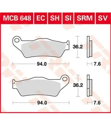 Vente Flash Plaquettes de frein trw MCB648SV